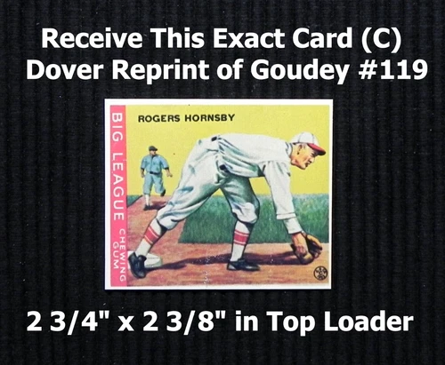 ROGERS HORNSBY 1933 GOUDEY GUM COMPANY Dover Reprint Card #119 _ Exact Card (C)