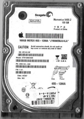Seagate ST9100824AS 100GB Sata Hard Drive P/N: 9W3139-040 F/W: 7.01  5PL  WU