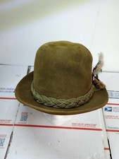 Vintage Suede Leather Fedora Hat Knox New York Men's Rare 1950's - 1960's 7 1/8