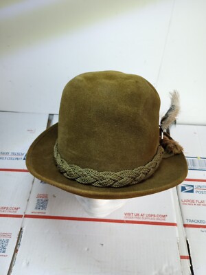 Vintage Suede Leather Fedora Hat Knox New York Men's Rare 1950's