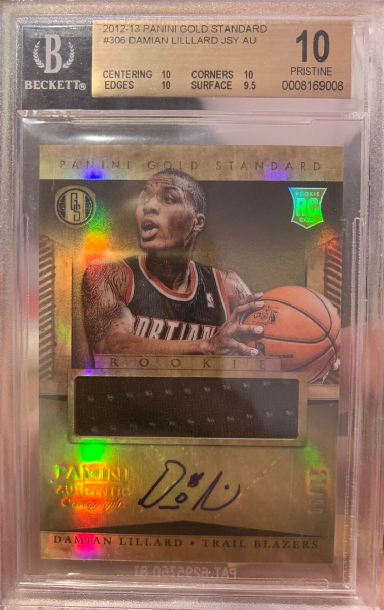 2012-13 Panini Gold Standard Damian Lillard RC Jsy Auto/99 BGS 10 