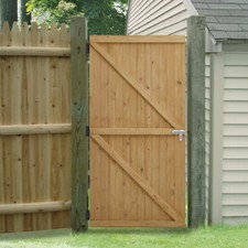 6x3ft Wood Gate Garden Pedestrian Gate Flat Top Timber Side Gate Front Door