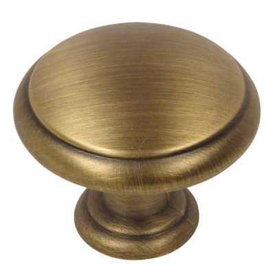 Cosmas Cabinet Hardware Brushed Antique Brass Cabinet Knob #5422BAB