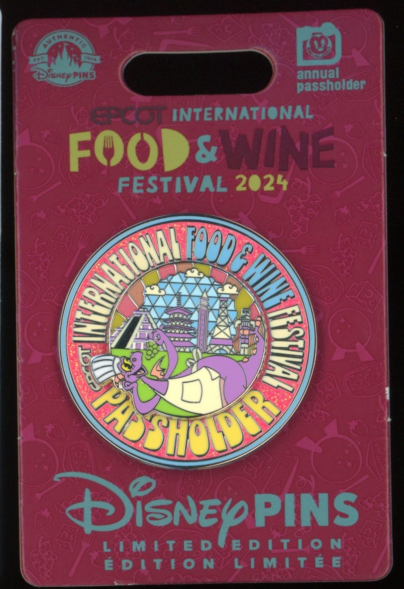 2024 Disney Parks Epcot Food & Wine Figment Passholder LR Disney Pin