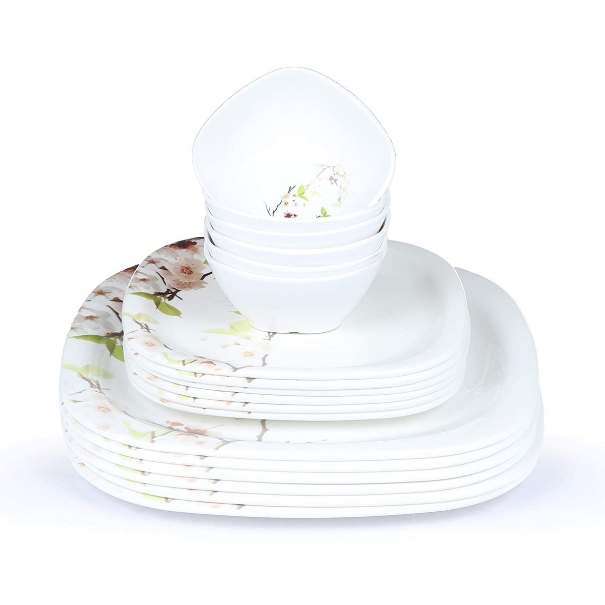 Melamine Dinnerware Set 18 Pcs white