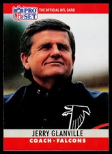 Jerry Glanville, 1990 Pro Set, #38, Atlanta Falcons,