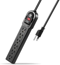 KMC 6-Outlet Surge Protector Power Strip 6 ft Cord, 1080J Power Surge Protector,