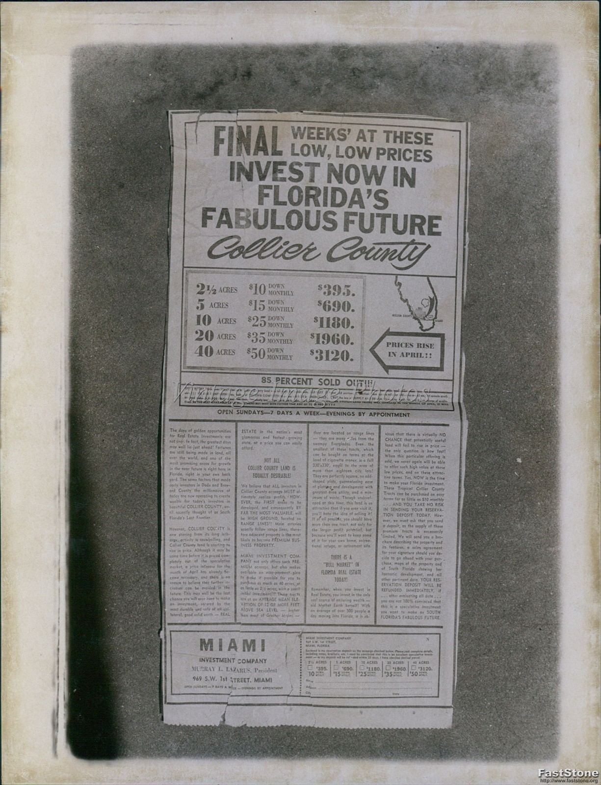 1972 Collier County Florida Real Estate Investment 6X8 Vintage Press Photo