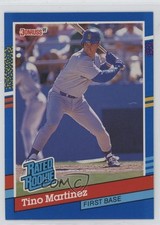 1991 Donruss Rated Rookie Tino Martinez (2 Yellow Stripes on Card Right) 10wc. rookie card picture