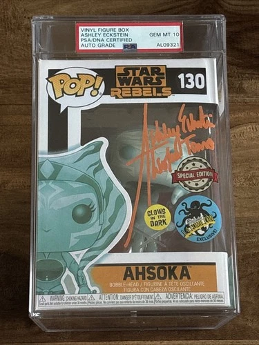Ashley Eckstein Signed Funko Pop Star Wars REBELS Ahsoka #130 PSA Gem 10 Auto