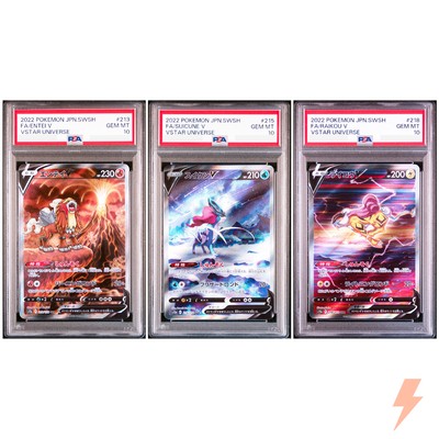 PSA 10 Entei Suicune Raikou SAR Set 213-218/172 S12a VSTAR
