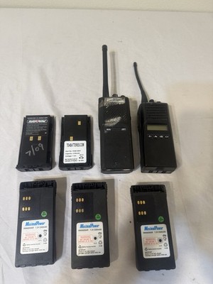 Lot of 2 Two-Way Radios + 5 Batteries   Untested   For Parts or Repair