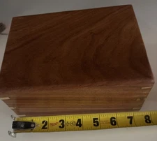 Pet Memorial Urn Box for M-L Pets,  Brass Accents, ￼ beautiful Rose Wood