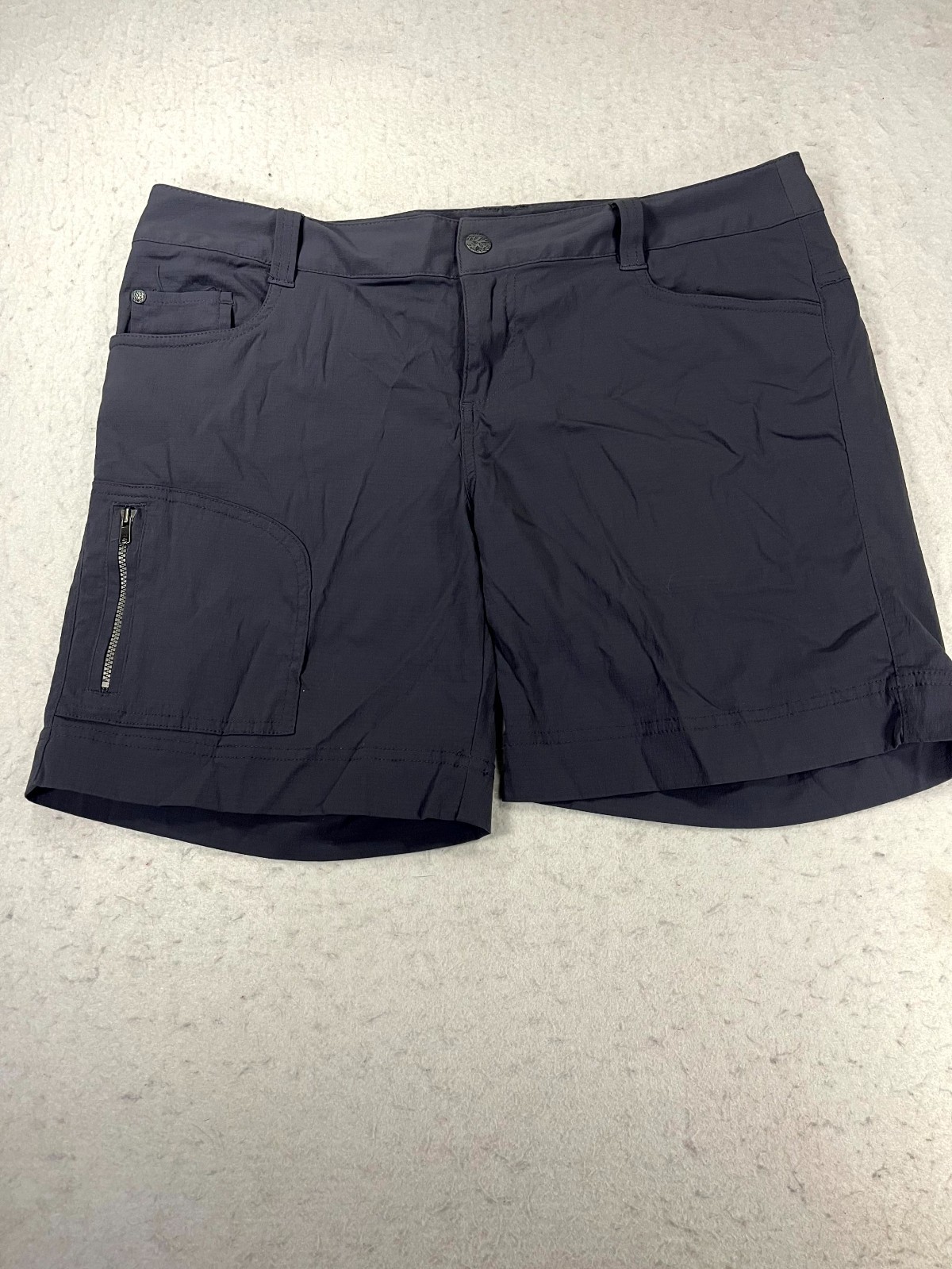 Prana Cargo Shorts Womens 10 Gray Ripstop Hiking Outdoor Stretch Lightweight