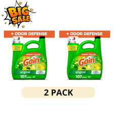 2 Pack Gain Laundry Detergent Original Scent 154 fl oz 107 Loads Odor Fighter 0.12 per gallon