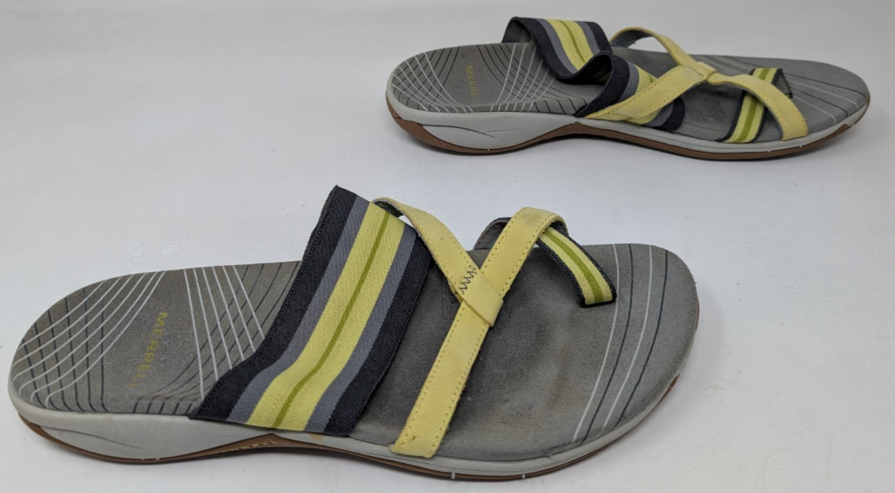 Merrell sandali donna taglia 8 zinnia acacia cinturino ballerine J35648 grigio verde