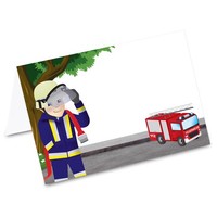 "Pricaro Tischkarten \"Feuerwehrmann\" 50 StüCk Platzkarten Namenskarten"