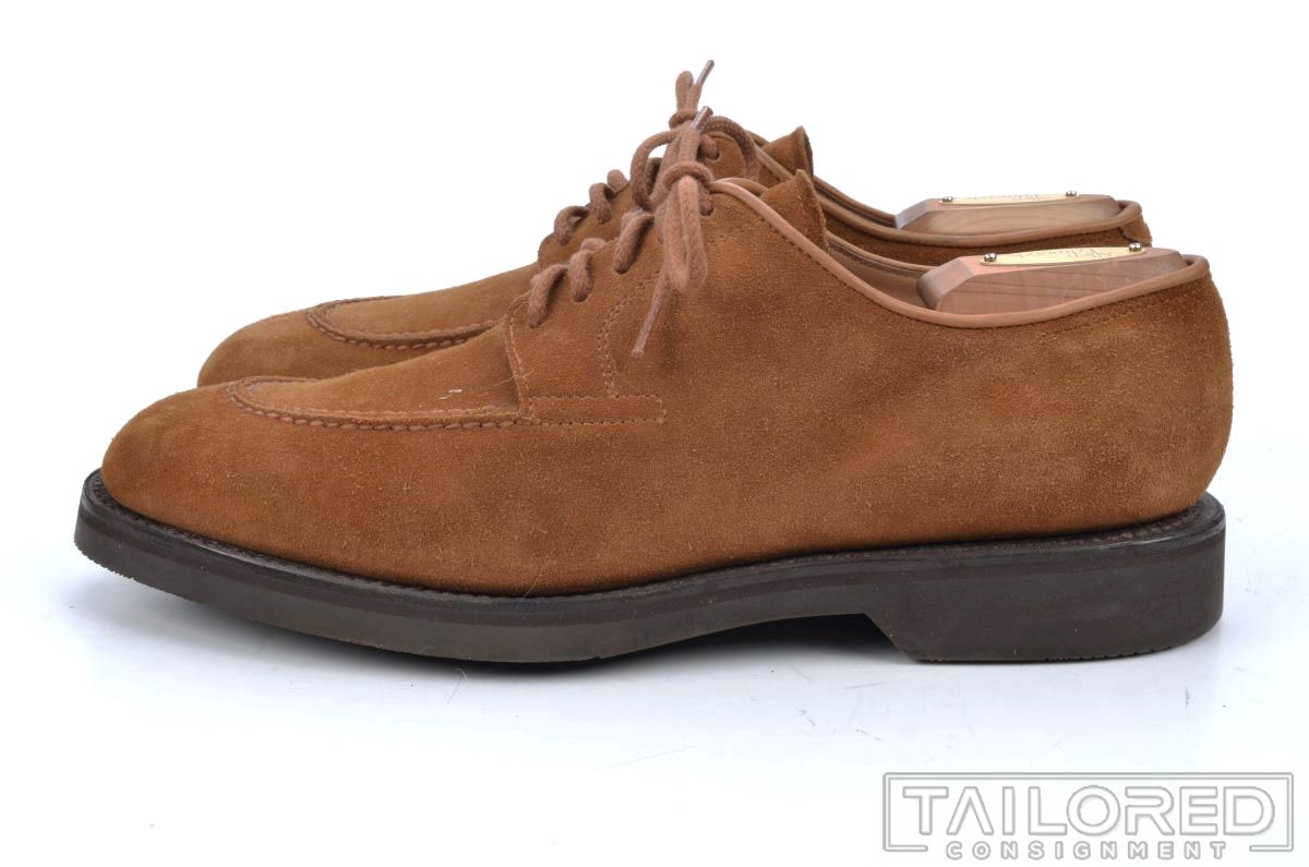 JOHN LOBB Rydal Solid Brown Suede Split Toe Oxfor… - image 4