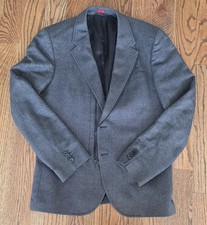 HUGO Hugo Boss Alemo Slim Fit Blazer Jacket Grey Textured Zip Detail Men's 38R