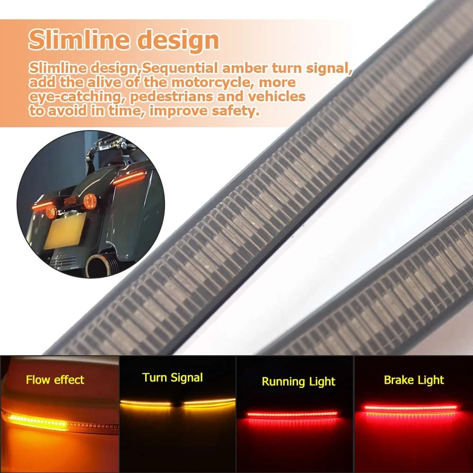 Alforja rígida LED freno que fluye luz de señal de giro para Harley Touring Road King Foto 2 de 4