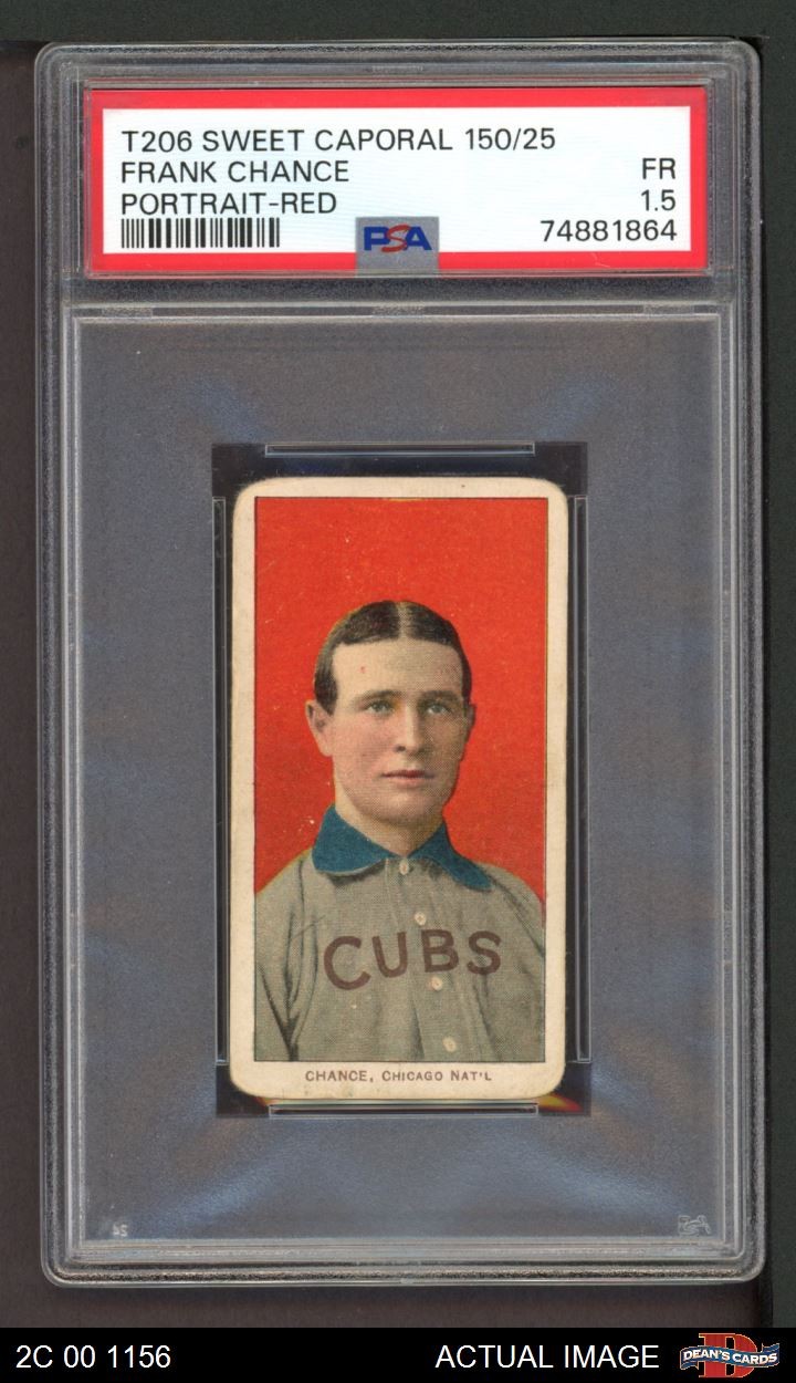 1909 T206 Frank Chance Red Cubs HOF VARIATION PSA 1.5 - FAIR