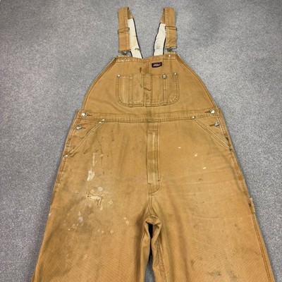 Dickies Latzhose Erwachsene 38x30 braun Latzhose Workwear Canvas Zimmermann Herren*