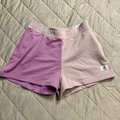 Nike Air Jordan Shorts Womens Lg Lilac Fleece Loose Fit Flight Sweats Shorts NWT