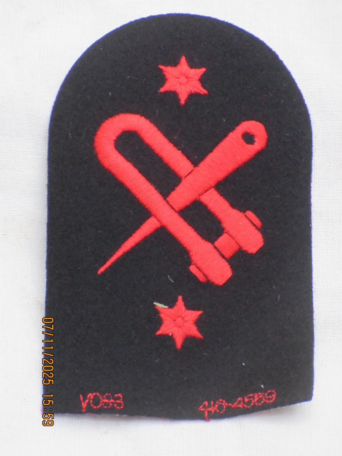 Royal Navy ,Divisa Qualification, Boom Defence, Principal Rate , Oscuro / Rojo