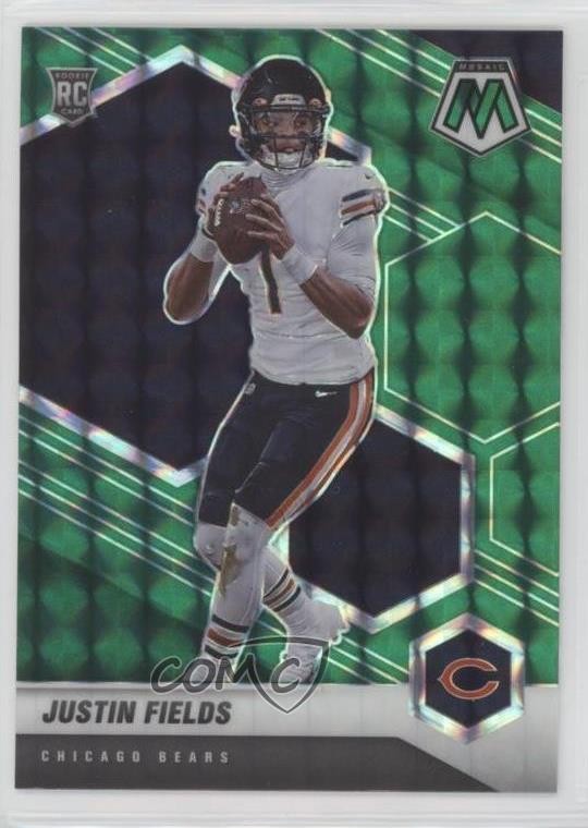 2021 Panini Mosaic Rookies Green Mosaic Prizm Justin Fields #304 Rookie RC 1ky7