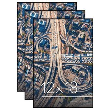 Americanflat 12x18 Front Loading Poster Frame Set w/ Shatter-Resistant Glass 3-