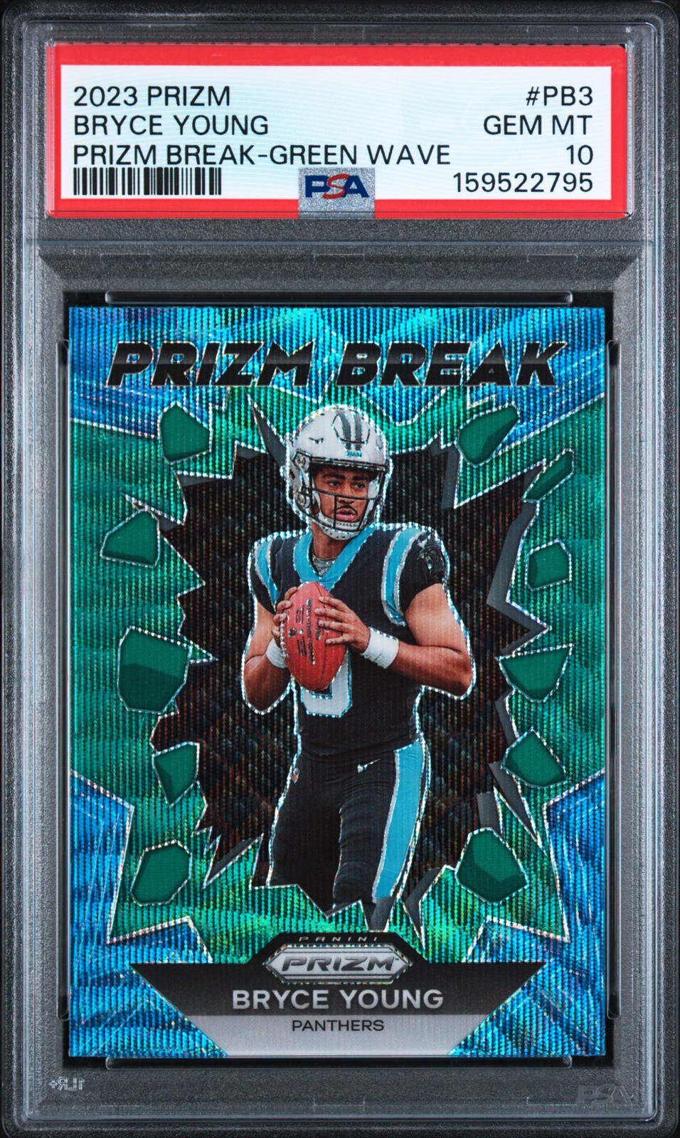 2023 Panini Prizm Prizm Break #PB3 Bryce Young Prizm Break-Green Wave PSA 10