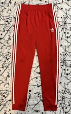 ADIDAS Red/White Joggers Trefoil 3 Stripes Youth Large 13-14  FREE SHIPPING 