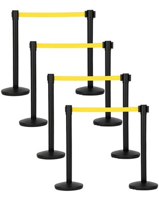 4/6/8-Pack Durable Steel Stanchion 35'' Post,6ft Belt,Event & Party Crowd Control