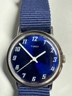 Timex Vintage 1974 Blue Mercury 33MM Wind Up Watch Runs Good