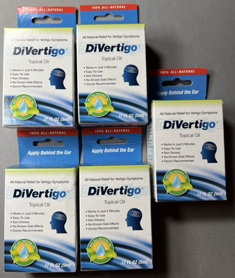 Lot of 5 Divertigo Liquid Drops Topical Oil .17 fl oz for Vertigo Symptoms