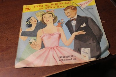 LAURA LESLIE I WANT YOU TO BE MY BABY / LONGEST WALK 78 RPM RECORD IN SLEEVE