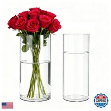 Guluto 2 Pack Acrylic Cylinder Vases, Non-breakable Vase Centerpieces, 16 Inch