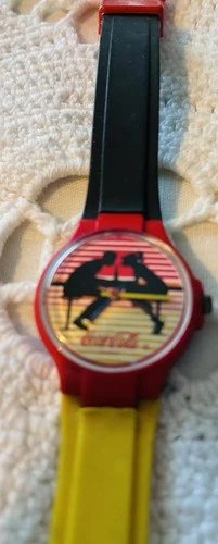 VINTAGE 1980's SWATCH COCA COLA DINER SWISS WATCH 25MM WORKING No Battery
