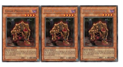 Yugioh- 3X Grave Protector - Rare - Unlimited - AST-077 - Light Play