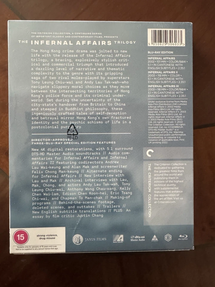 The Infernal Affairs Trilogy(2002-2003)Criterion Limited Edition Blu-Ray Box Set - Image 2 of 4