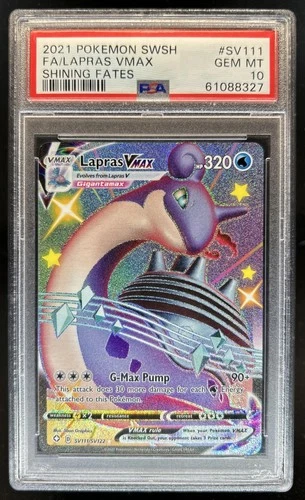 2021 Pokemon SWSH Shining Fates Lapras VMAX Shiny Vault #SV111/SV122 PSA 10