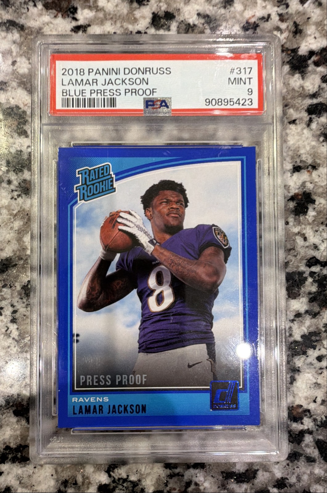2018 Panini Donruss - Rated Rookie Lamar Jackson #317 Press Proof Blue (RC)