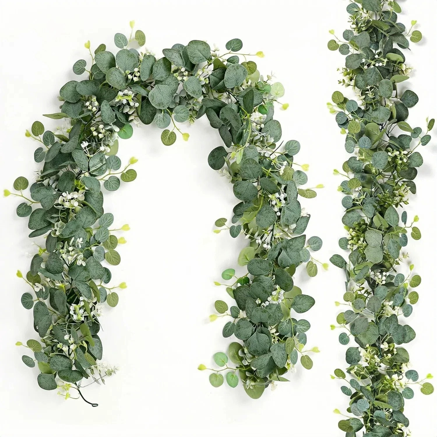 2x Christmas Deco Artificial Eucalyptus Garland,Eucalyptus L