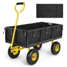 Funcid Garden Cart 660 LBS Capacity Heavy Duty Steel Yard Wagon with Removable