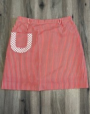 Vintage 60  s Harburt Skirt Skort Red White Stripes Pickleball Large