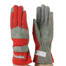 Racequip Racing Gloves 351015; SFI-1 Large SFI 3.3/1 Single Layer Red