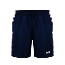 MENS LONSDALE LOGO 2 STRIPE WOVEN NAVY BLUE GYM TRAINING SPORTS SHORTS-M-LON321