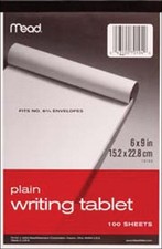 MeadWestvaco 70104 6" X 9" Plain Writing Tablet 100 Count