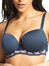 Panache Clara Moulded Sweetheart Bra Full Cup Underwired Bras Navy/Pearl