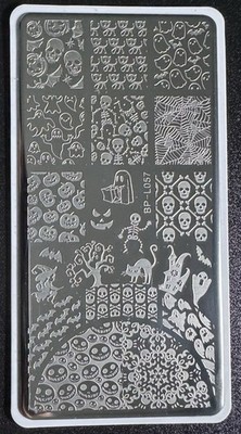 HTF Born Pretty BP-L057 Halloween Skulls Pumpkins Ghosts Nail Art Stamping Plate